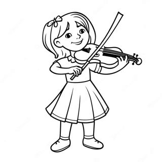 Annie Playing The Violin Coloring Page 34964-29106