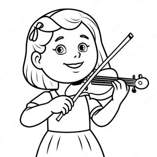 Annie Playing The Violin Coloring Page 34964-29107