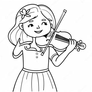 Annie Playing The Violin Coloring Page 34964-29108