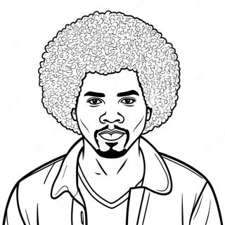 Black Man With Afro Hairstyle Coloring Page 34994-29129