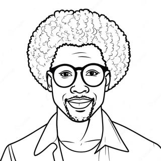 Black Man With Afro Hairstyle Coloring Page 34994-29130