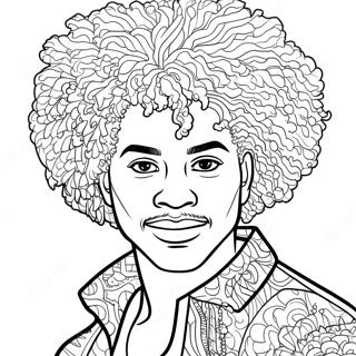 Black Man With Afro Hairstyle Coloring Page 34994-29131