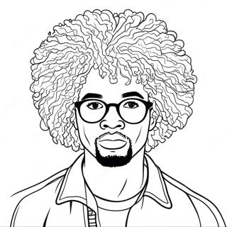 Black Man With Afro Hairstyle Coloring Page 34994-29132