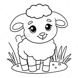 Cute Baby Sheep Coloring Page 3500-2848