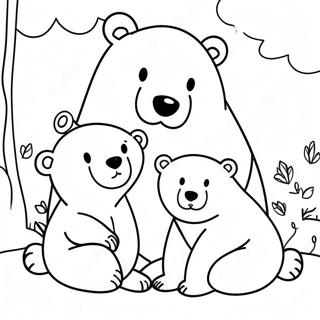 Cute Polar Bear Family Coloring Page 35013-29142