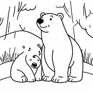 Cute Polar Bear Family Coloring Page 35013-29143