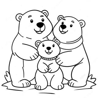 Cute Polar Bear Family Coloring Page 35013-29144