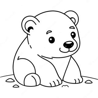 Adorable Polar Bear Cub Coloring Page 35014-29145