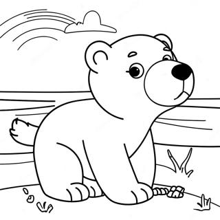 Adorable Polar Bear Cub Coloring Page 35014-29146