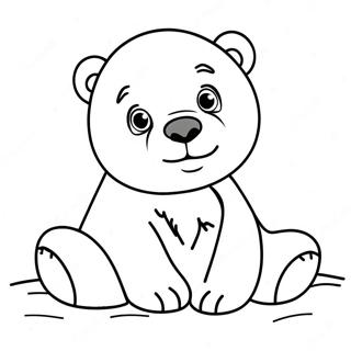 Adorable Polar Bear Cub Coloring Page 35014-29148