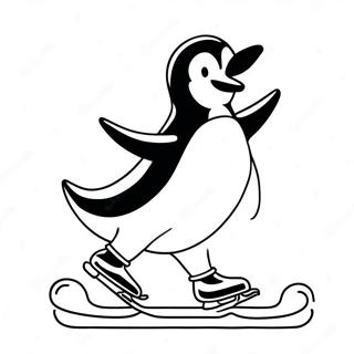 Pingu Ice Skating Coloring Page 35024-29154