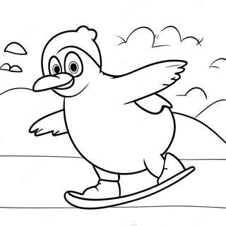 Pingu Ice Skating Coloring Page 35024-29156