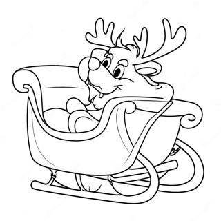 Festive Santa S Sleigh With Reindeer Coloring Page 35064-29185