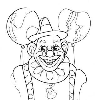 Creepy Clown With Balloons Coloring Page 35074-29193