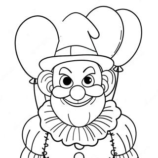 Creepy Clown With Balloons Coloring Page 35074-29196