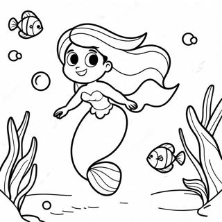 Ariel Underwater Adventure Coloring Page 35104-29217