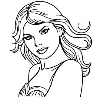 Taylor Swift In Dramatic Pose Coloring Page 3510-2854