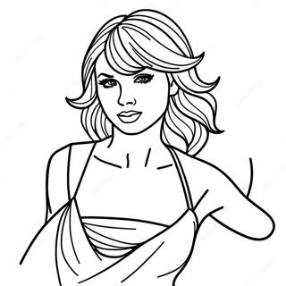 Taylor Swift In Dramatic Pose Coloring Page 3510-2855