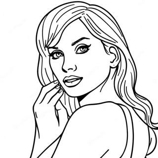 Taylor Swift In Dramatic Pose Coloring Page 3510-2856