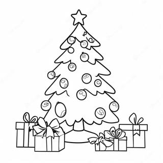 Festive Christmas Tree Coloring Page 35124-29235