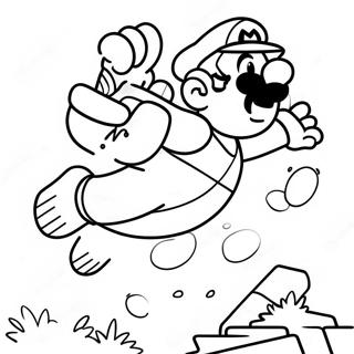 Super Mario Jumping Over Goomba Coloring Page 35134-29241