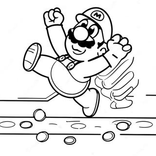 Super Mario Jumping Over Goomba Coloring Page 35134-29242