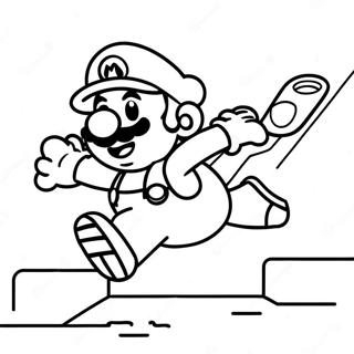 Super Mario Jumping Over Goomba Coloring Page 35134-29243