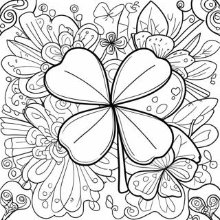 Lucky Four Leaf Clover Coloring Page 35154-29257