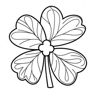 Lucky Four Leaf Clover Coloring Page 35154-29258