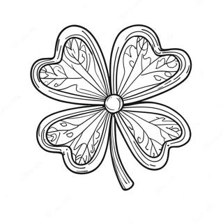 Lucky Four Leaf Clover Coloring Page 35154-29259