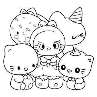 Cute Hello Kitty And Friends Coloring Page 35164-29265