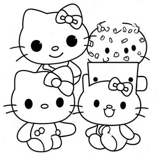 Cute Hello Kitty And Friends Coloring Page 35164-29266