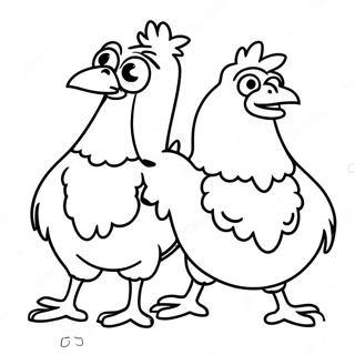 Funny Chicken Run Characters Coloring Page 35174-29274