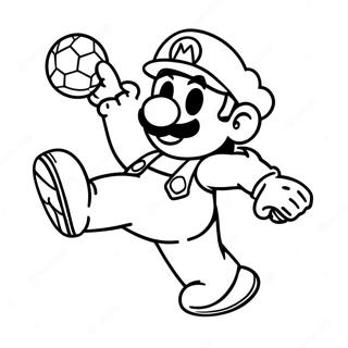 Mario Kicking The Soccer Ball Coloring Page 35184-29282