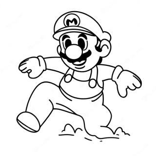 Mario Kicking The Soccer Ball Coloring Page 35184-29283