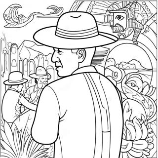 Vibrant Diego Rivera Mural Coloring Page 35204-29298