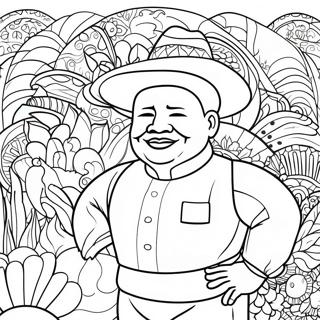 Vibrant Diego Rivera Mural Coloring Page 35204-29299