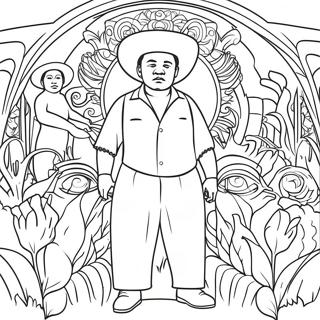 Vibrant Diego Rivera Mural Coloring Page 35204-29300