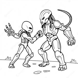 Alien Vs Predator Battle Scene Coloring Page 35213-29302