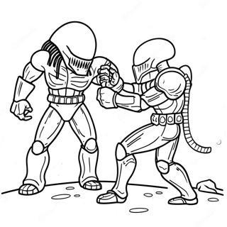 Alien Vs Predator Battle Scene Coloring Page 35213-29303