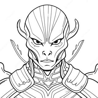 Fierce Alien Warrior Coloring Page 35214-29305