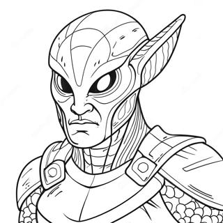 Fierce Alien Warrior Coloring Page 35214-29306