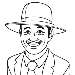 Funny Uncle With A Hat Coloring Page 35224-29313