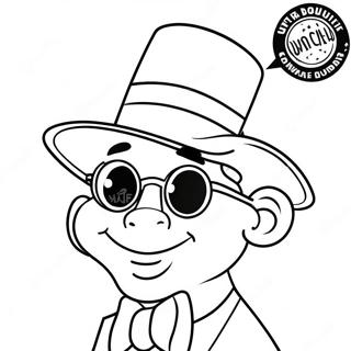 Funny Uncle With A Hat Coloring Page 35224-29314