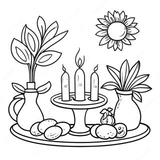 Colorful Nowruz Haft Seen Table Coloring Page 35234-29322