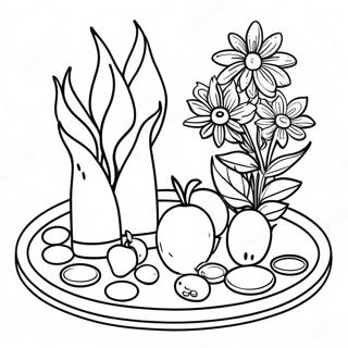 Colorful Nowruz Haft Seen Table Coloring Page 35234-29323