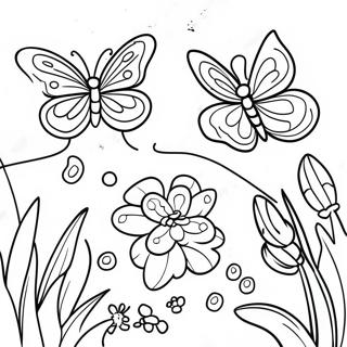 Elegant Butterfly Garden Coloring Page 35244-29329