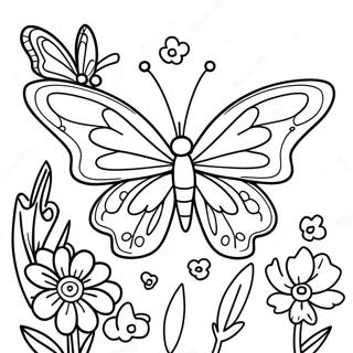 Elegant Butterfly Garden Coloring Page 35244-29331