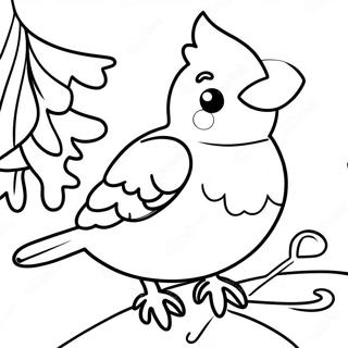 Christmas Bird Coloring Page 35253-29334