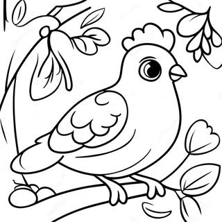 Festive Partridge In A Pear Tree Coloring Page 35254-29337